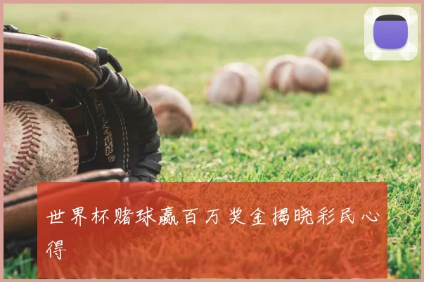 世界杯赌球赢百万奖金揭晓彩民心得